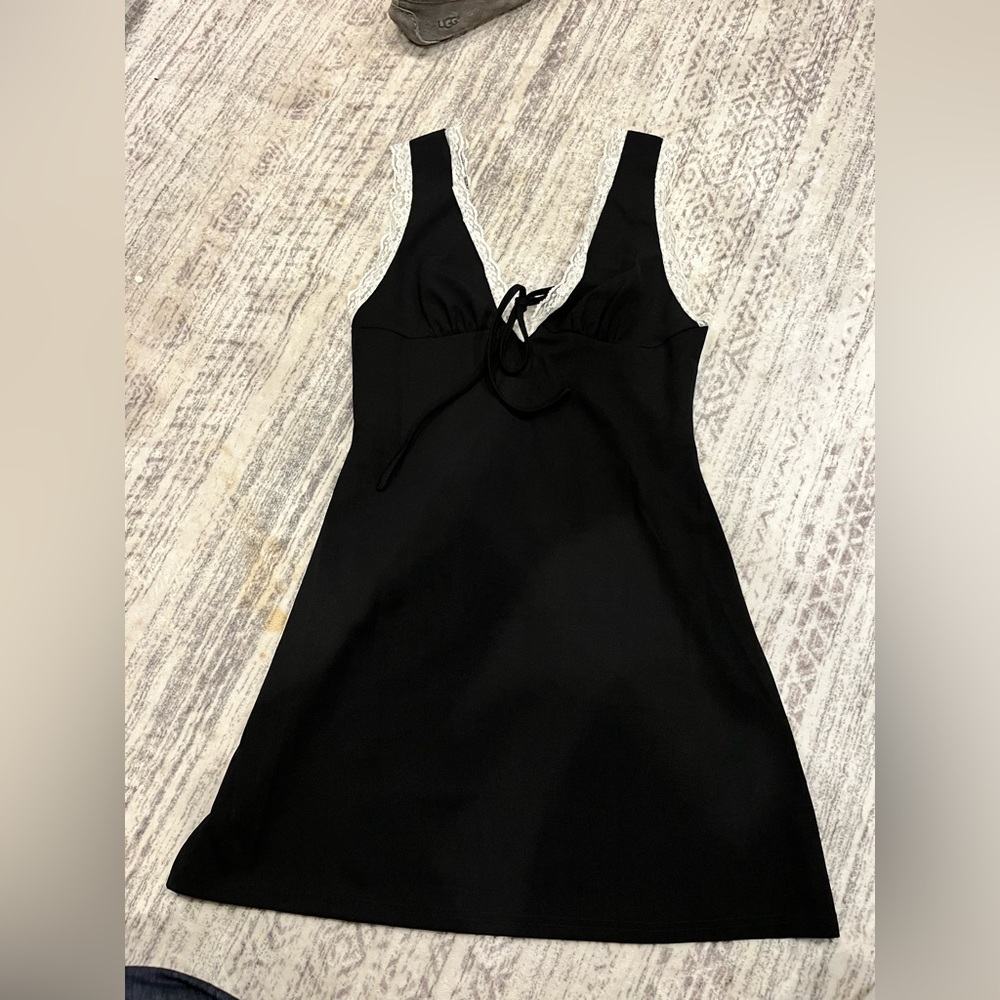 SHEIN Black dress with White Lace